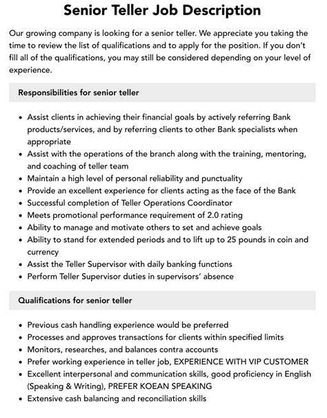 stl teller job description